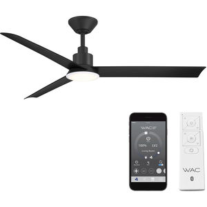 Flair 56 inch Matte Black with Matte White Blades Downrod Ceiling Fan