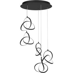 Vornado LED 17 inch Black Multi-Light Pendant Ceiling Light, dweLED