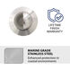 Inground Indicator Light 12 2 watt Stainless Steel Path Indicator Light in 3000K Warm White LED, WAC Landscape