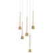 Quill LED 17 inch Aged Brass Multi-Light Pendant Ceiling Light, dweLED