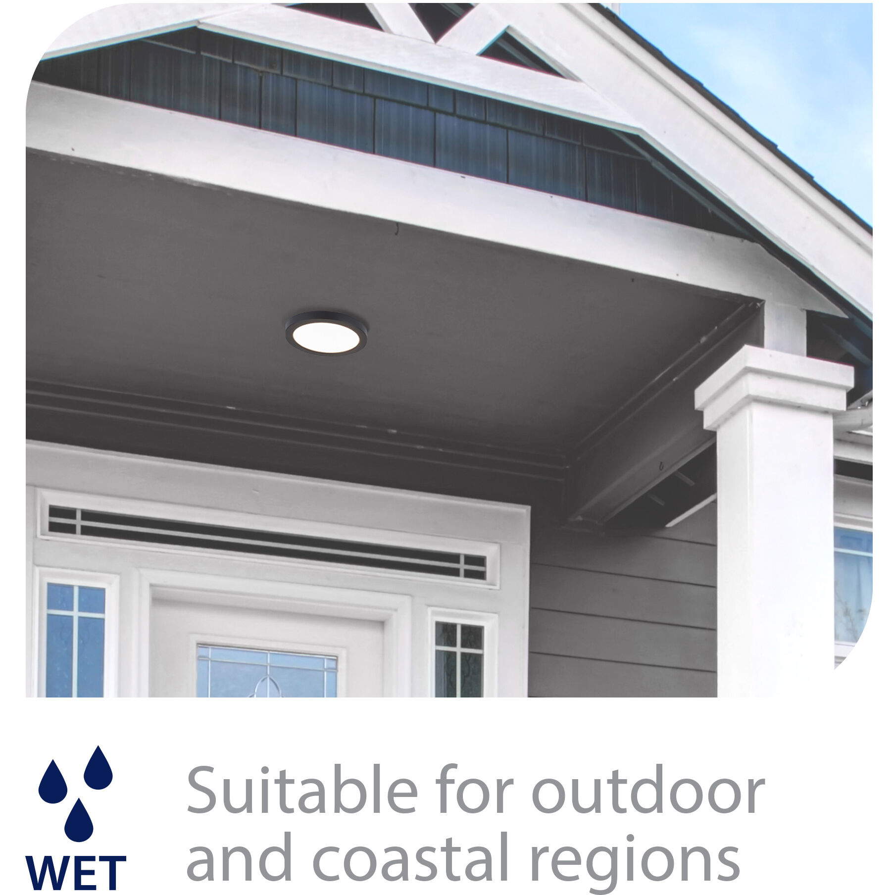 Round LED 5.25 inch Black Flush Mount Ceiling Light in 3000K, 1, WAC Limited