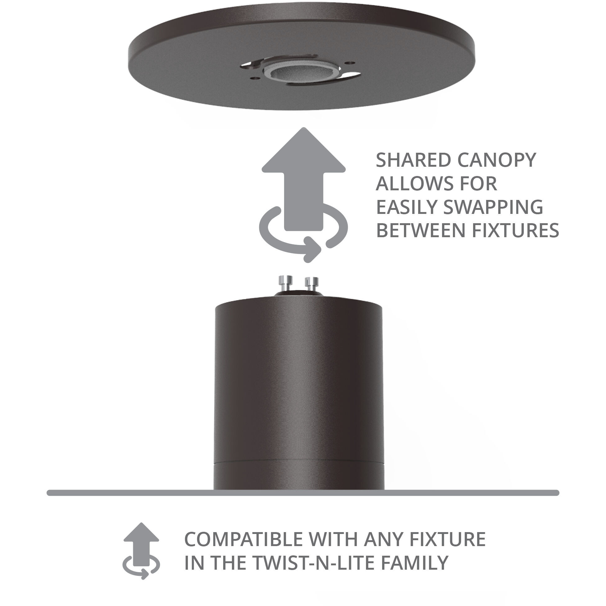 Twist-N-Lite LED 3 inch Black Mini-Pendant Ceiling Light, WAC Limited