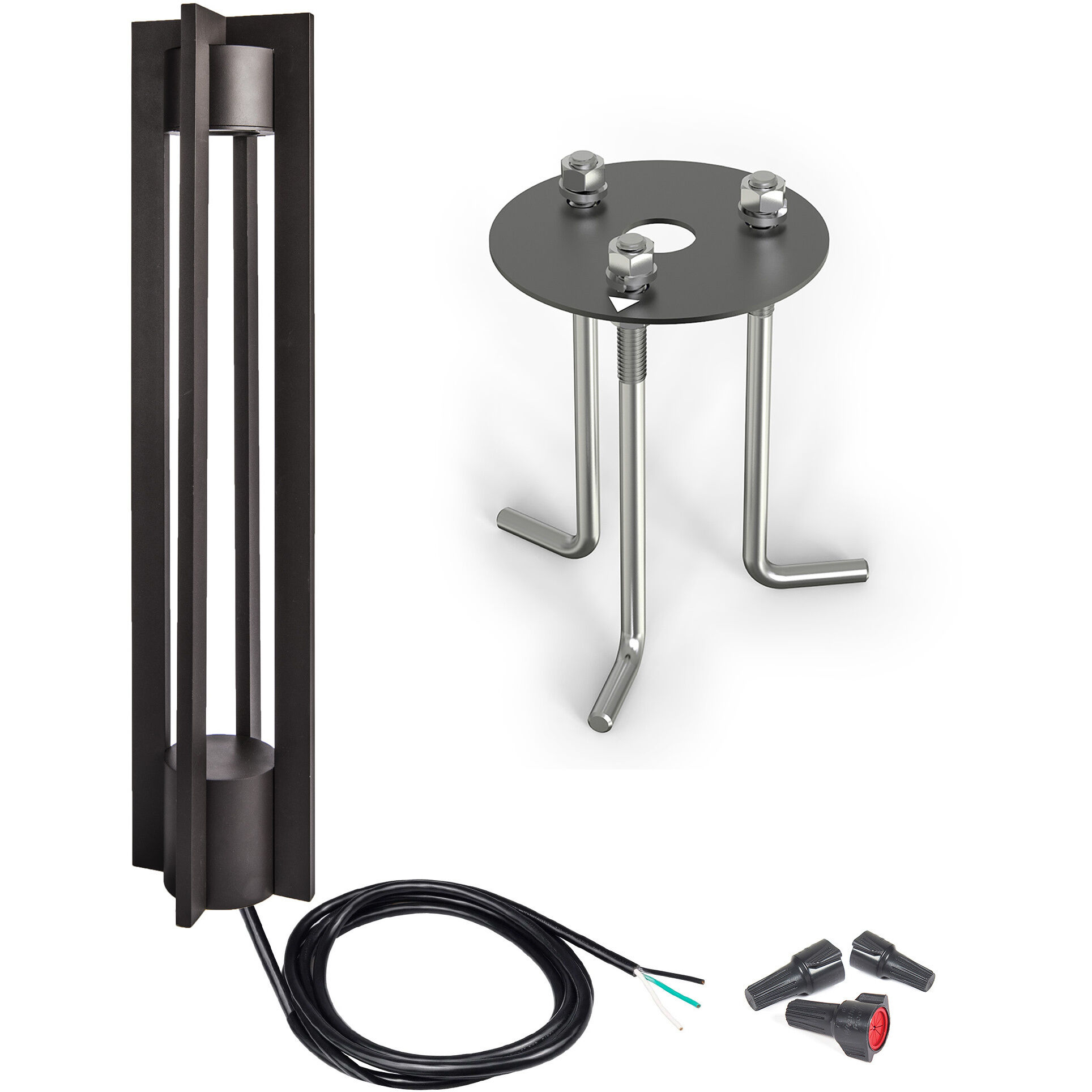 Chamber 120 12.5 watt Black Bollard Lighting in 2700K, WAC Landscape