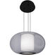 Doma LED 20 inch Black Pendant Ceiling Light in 3500K, dweLED