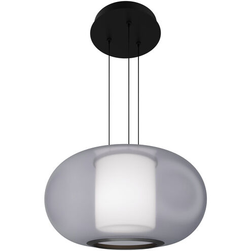 Doma LED 20 inch Black Pendant Ceiling Light in 3500K, dweLED