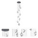 Whirl LED 17 inch Black Multi-Light Pendant Ceiling Light, dweLED