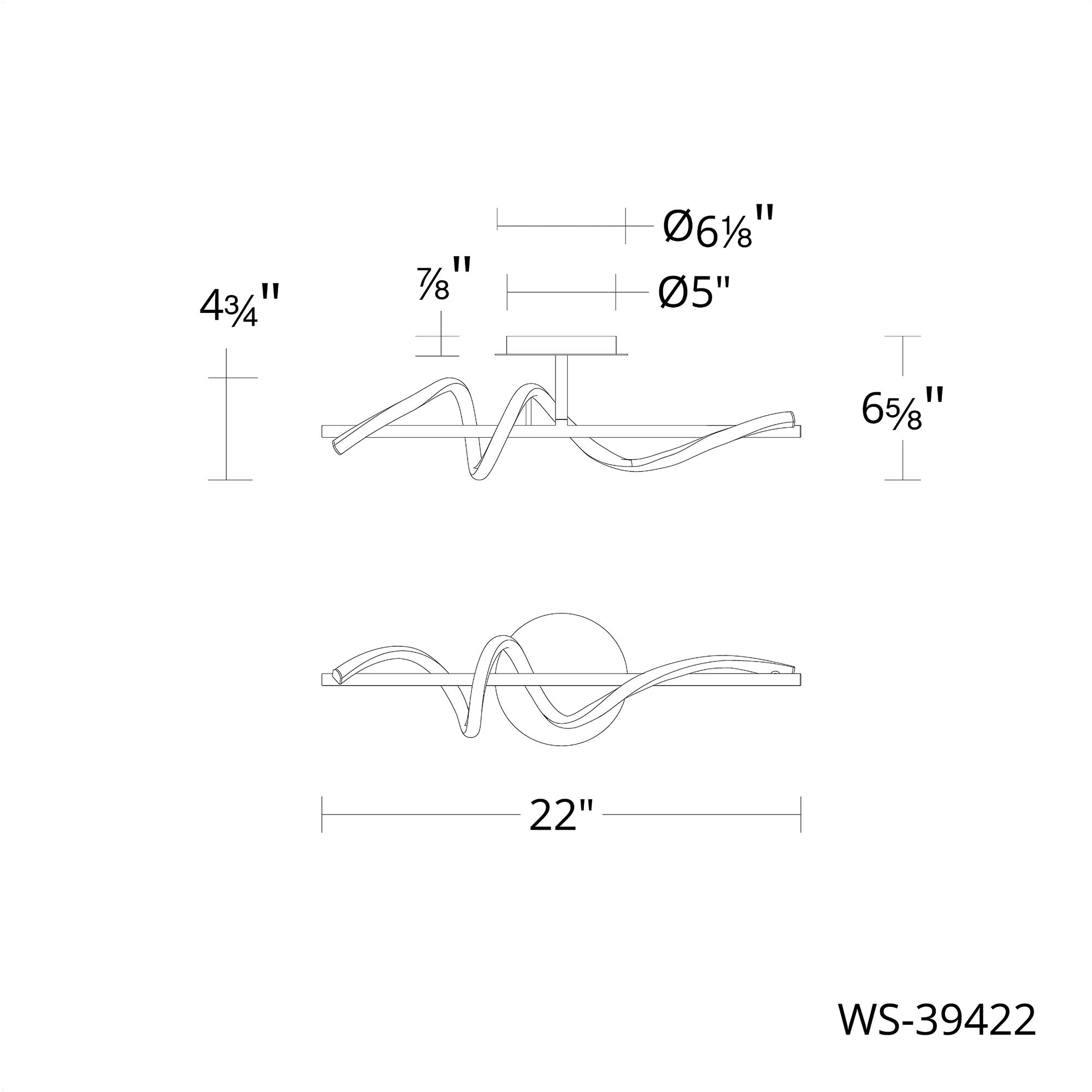 Corkscrew LED 22 inch Black Bath Vanity & Wall Light in 2700K, dweLED