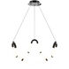 Swathe LED 25.38 inch Black Chrome Chandelier Ceiling Light in Black/Chrome, dweLED