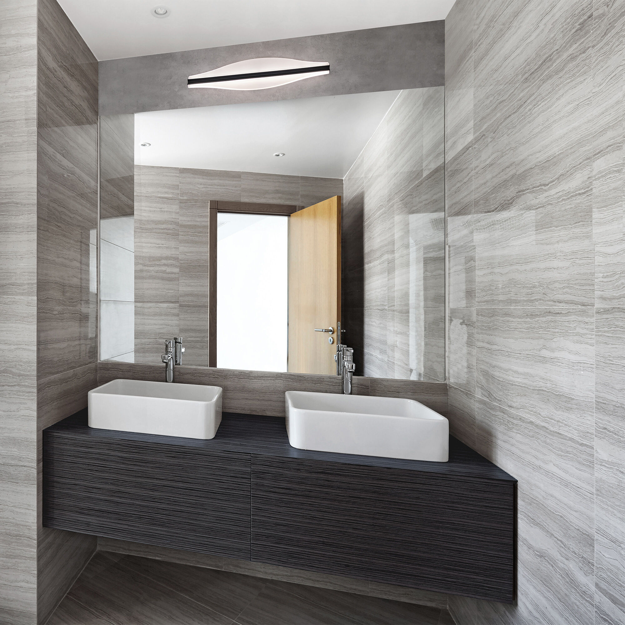 Vera LED 27 inch Black Bath Vanity & Wall Light, dweLED