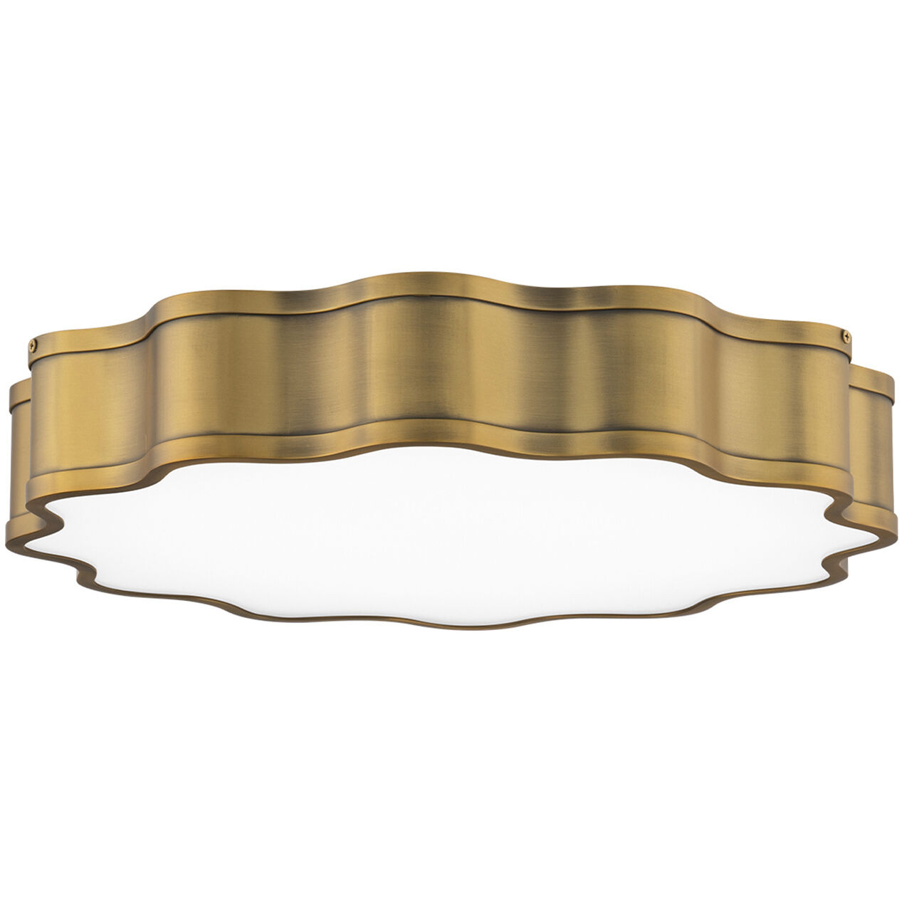 Vaughan LED 20 inch Aged Brass Flush Mount Ceiling Light, dweLED