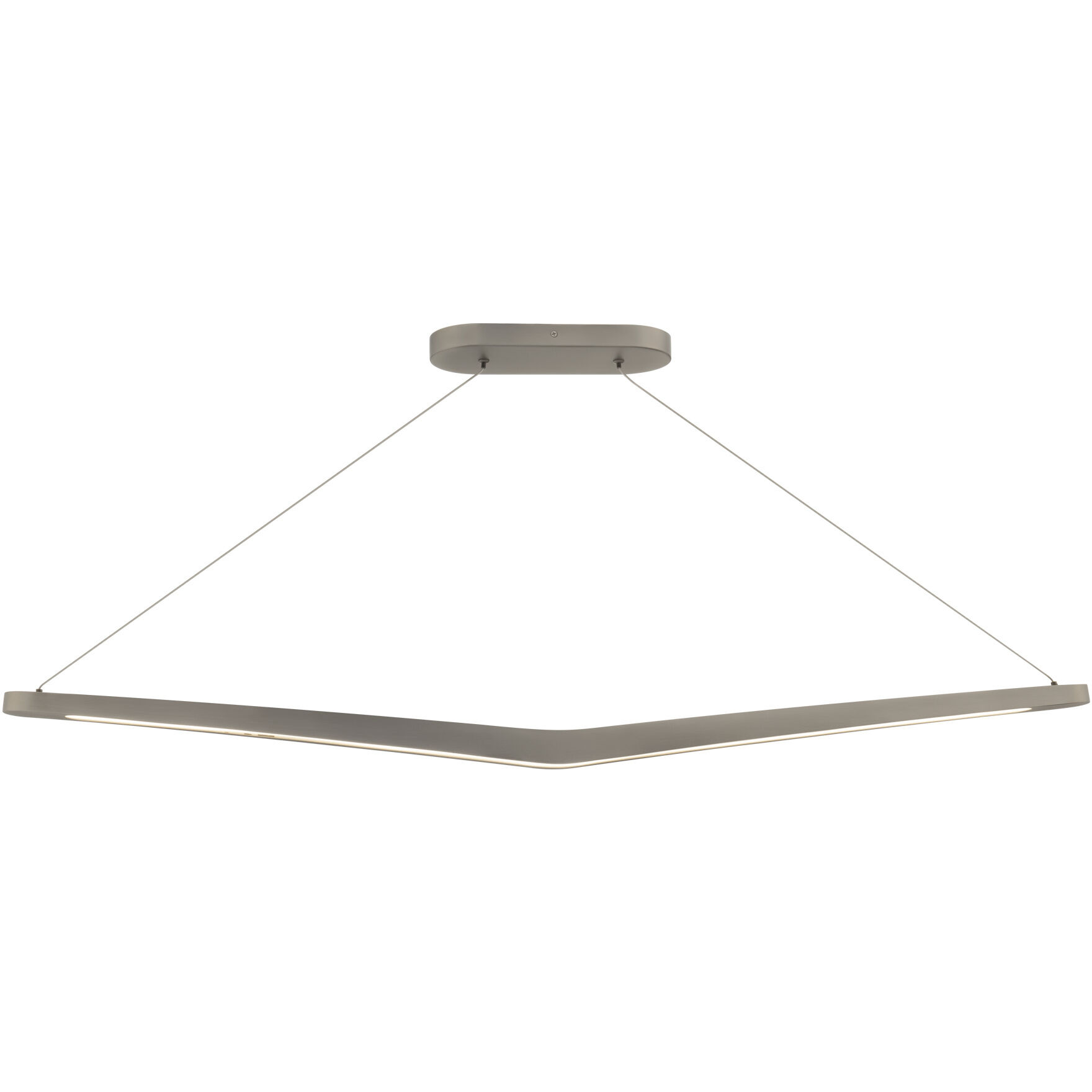 Alleron Linear Pendant Ceiling Light in 4000K, Brushed Nickel, dweLED