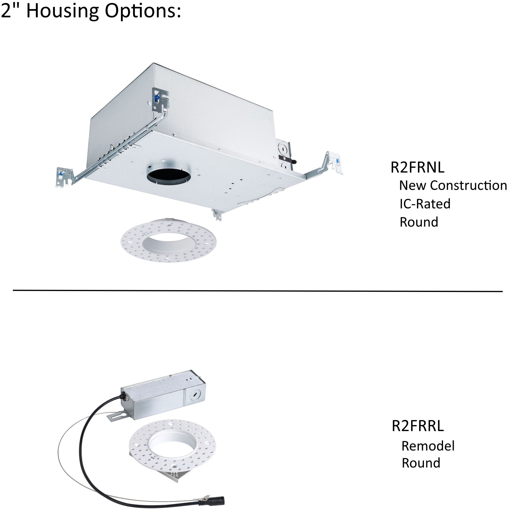 FQ Integrated LED White Recessed Trim in 1800-3000K, 2" LED