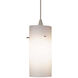 Contemporary 1 Light 5 inch Brushed Nickel Pendant Ceiling Light in 100, White (Contemporary), Canopy Mount PLD 
