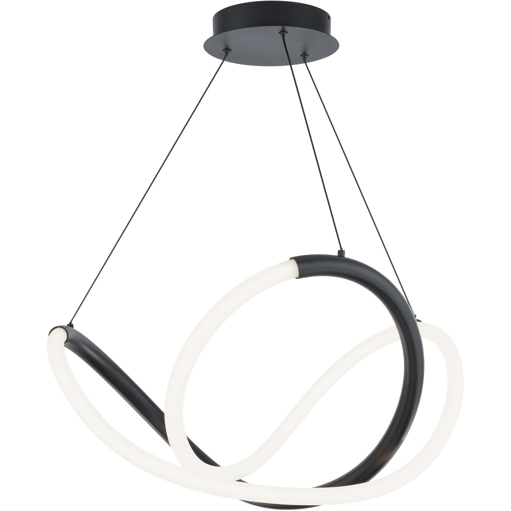 Solo LED 23.63 inch Black Chandelier Ceiling Light, dweLED