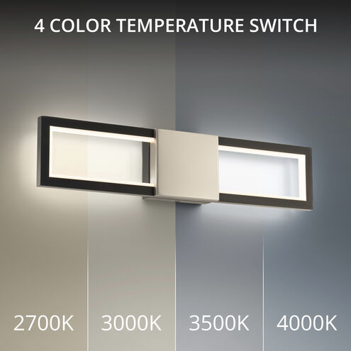 Peekaboo LED 22 inch Black Brushed Nickel Bath Vanity & Wall Light, dweLED