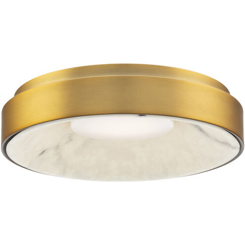 Crackle LED 14 inch Aged Brass Flush Mount Ceiling Light, dweLED