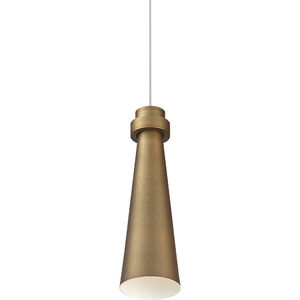Future LED 4 inch Aged Brass Mini Pendant Ceiling Light in Title 24, dweLED