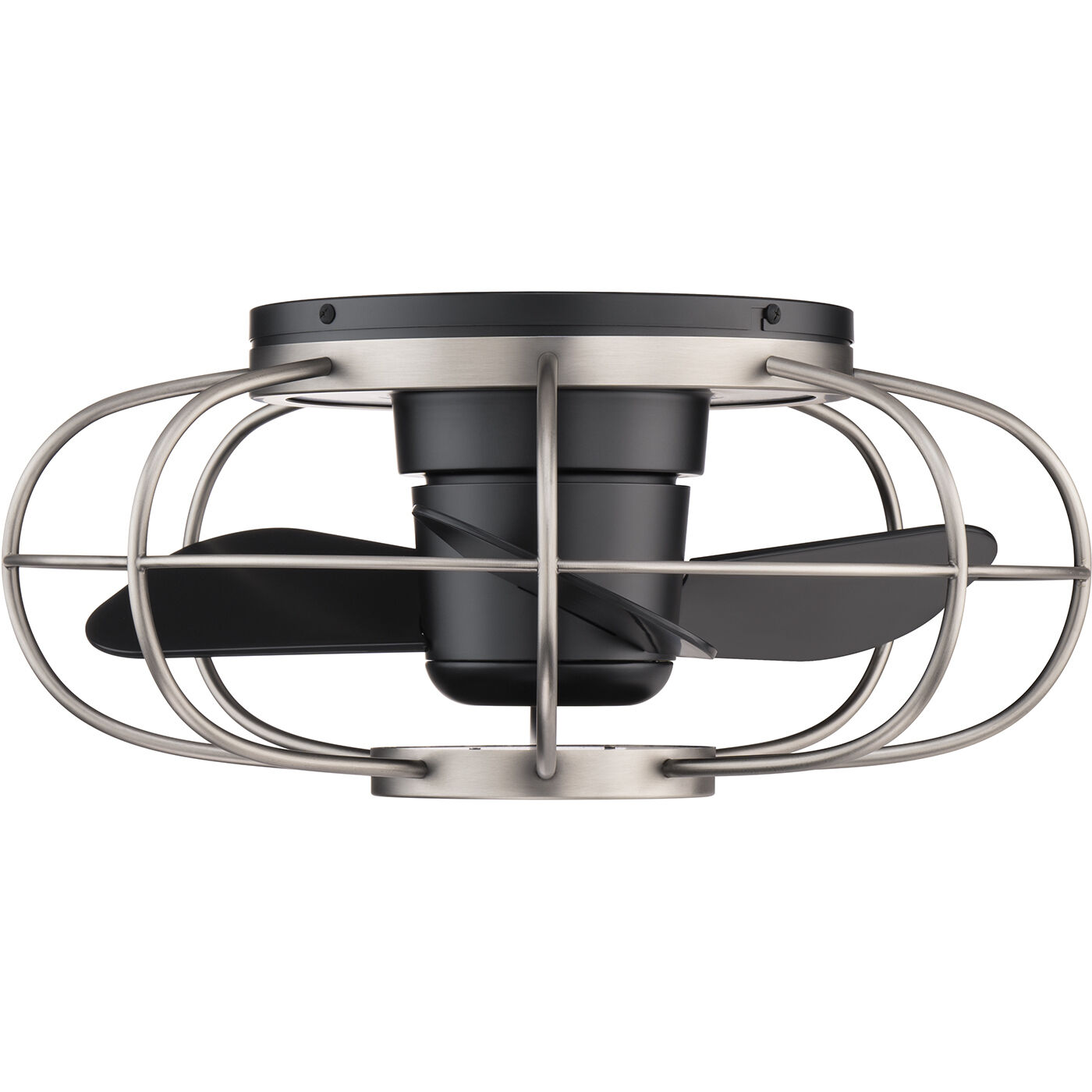 Aella 22 inch Brushed Nickel Matte Black with Matte Black Blades Flush Mount Ceiling Fans