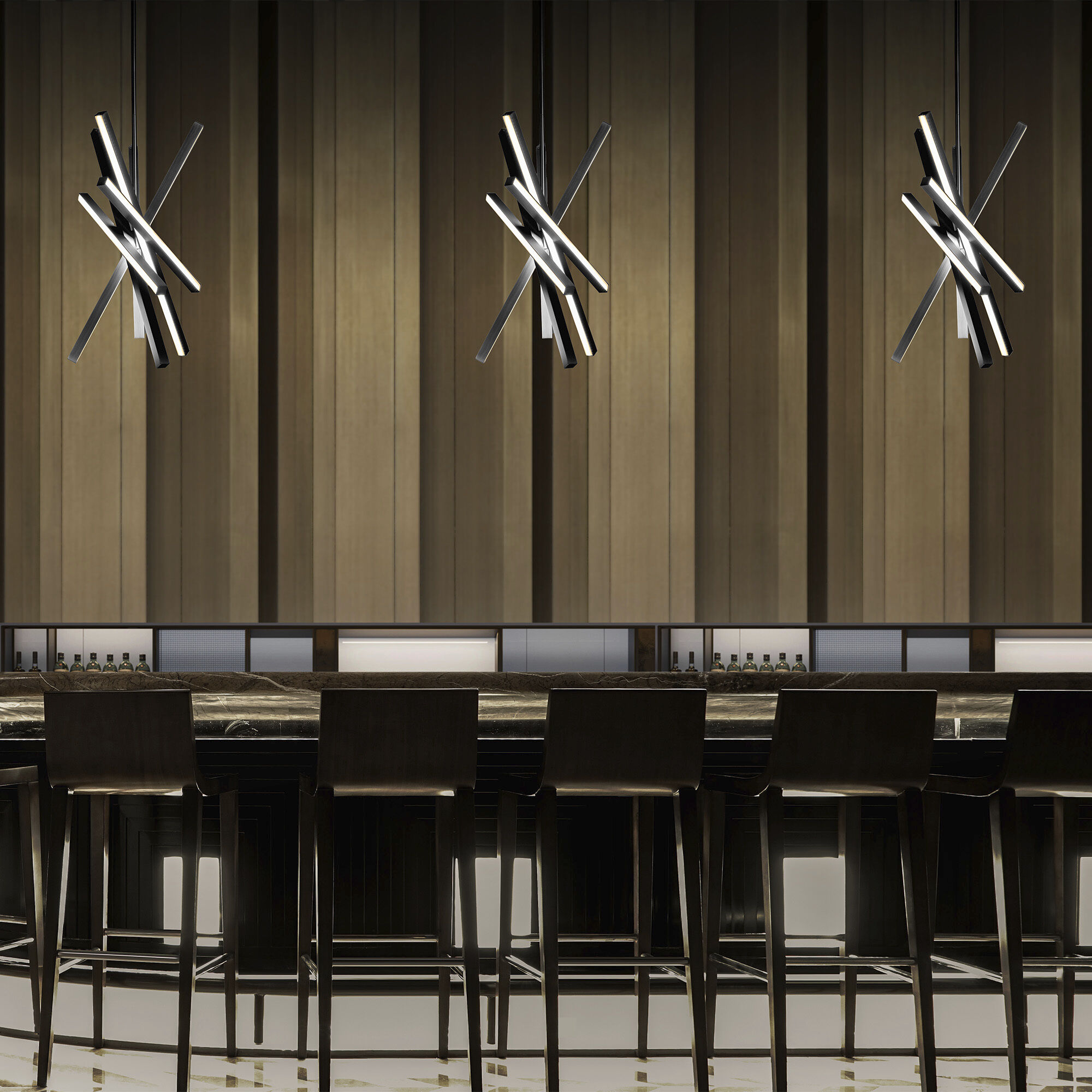 Parallax 6 Light 18 inch Black Pendant Ceiling Light