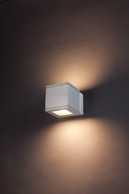 Rubix LED 5 inch Brushed Aluminum Outdoor Wall Light