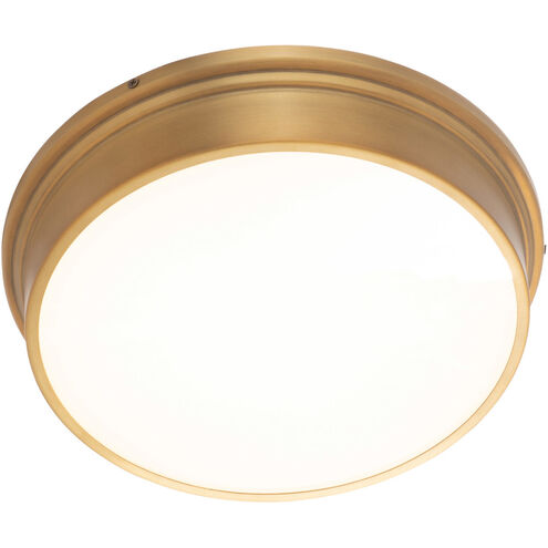 York LED 12 inch Aged Brass Flush Mount Ceiling Light, dweLED