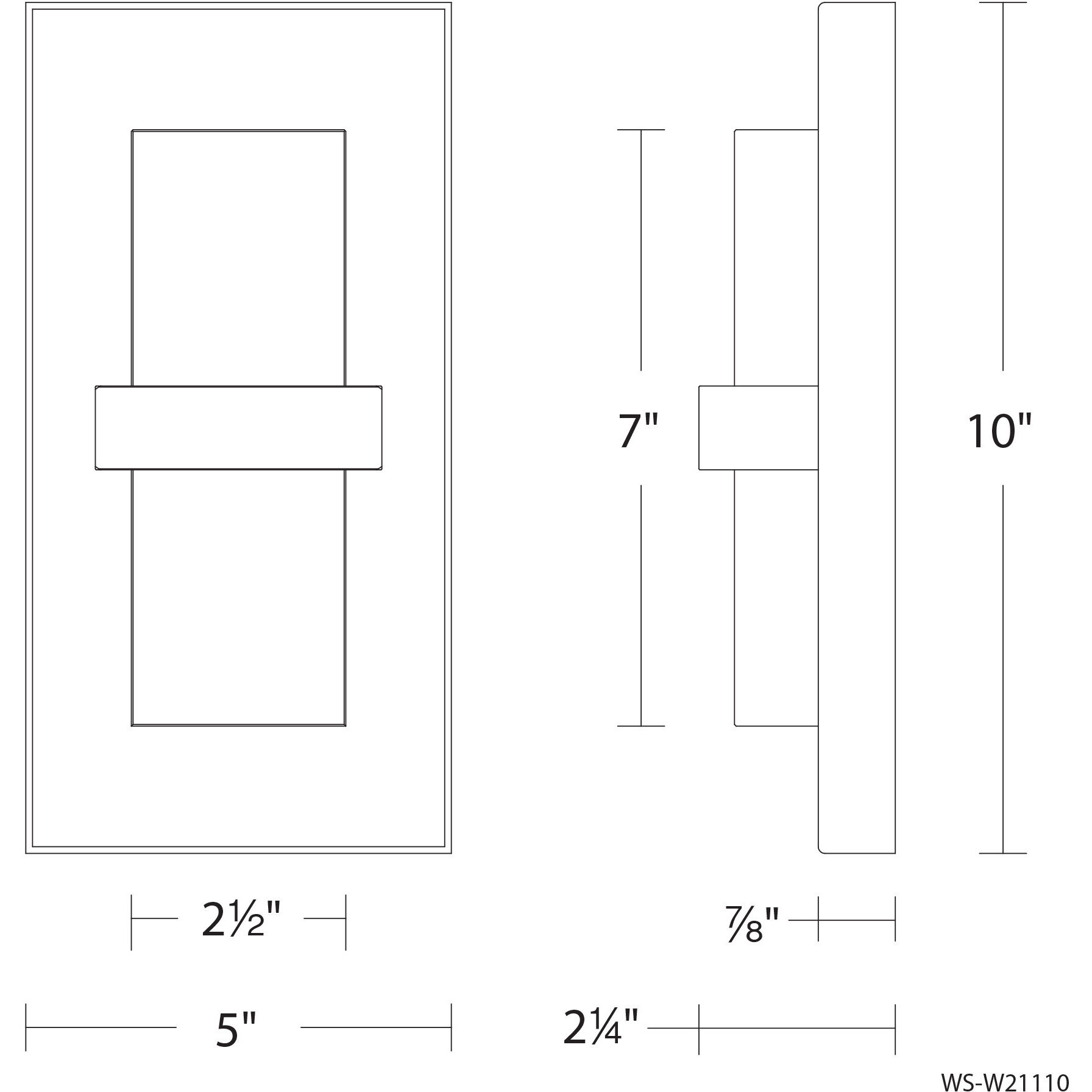 Bandeau LED 10 inch Black Outdoor Wall Light in 3000K, dweLED