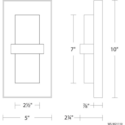 Bandeau LED 10 inch Black Outdoor Wall Light in 3500K, dweLED