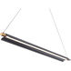 Pavilion 1 Light 44.13 inch Black/Aged Brass Linear Pendant Ceiling Light, dweLED
