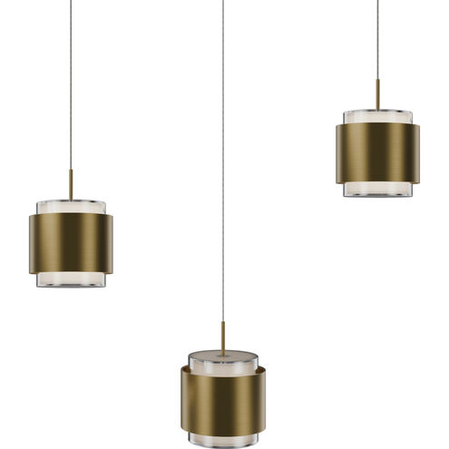 Banded LED 5.5 inch Aged Brass Chandelier Ceiling Light, dweLED
