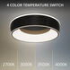 Ringwall LED 19 inch Black Chrome Flush Mount Ceiling Light in Black/Chrome, dweLED