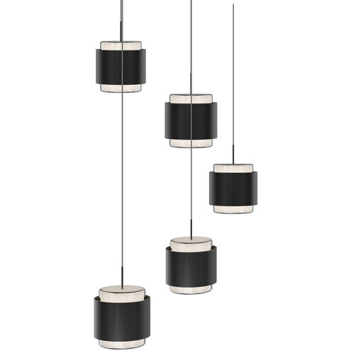 Banded LED 16.8 inch Black Chandelier Ceiling Light, dweLED