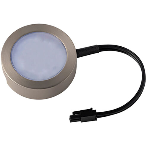 Line Voltage Puck Light LED Brushed Nickel Button Light