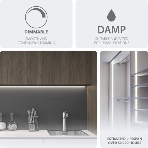 Gemini 24 LED 180 inch White LED Tape Lighting in 3500K