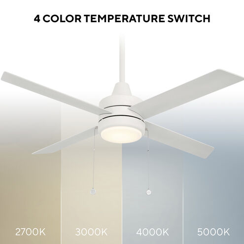 Quade 52 inch Matte White Downrod Ceiling Fan