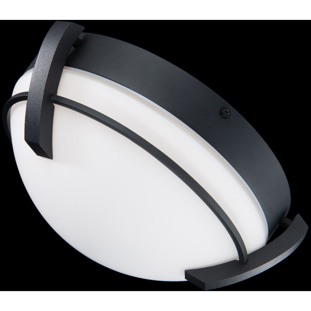 Bradbury 1 Light 16 inch Black Flush Mount Ceiling Light, dweLED