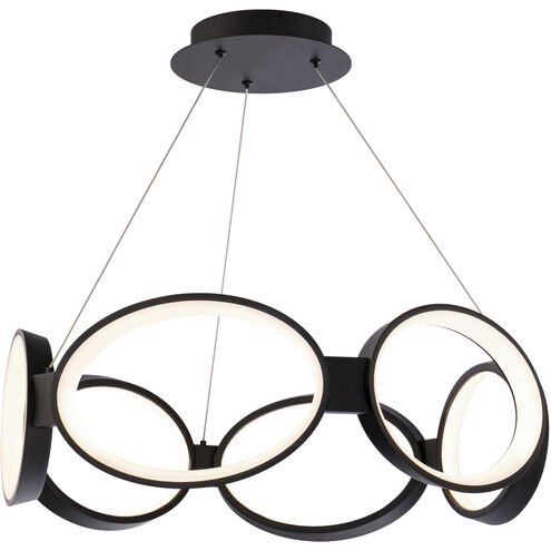 Solitaire LED 26.63 inch Black Chandelier Ceiling Light, dweLED