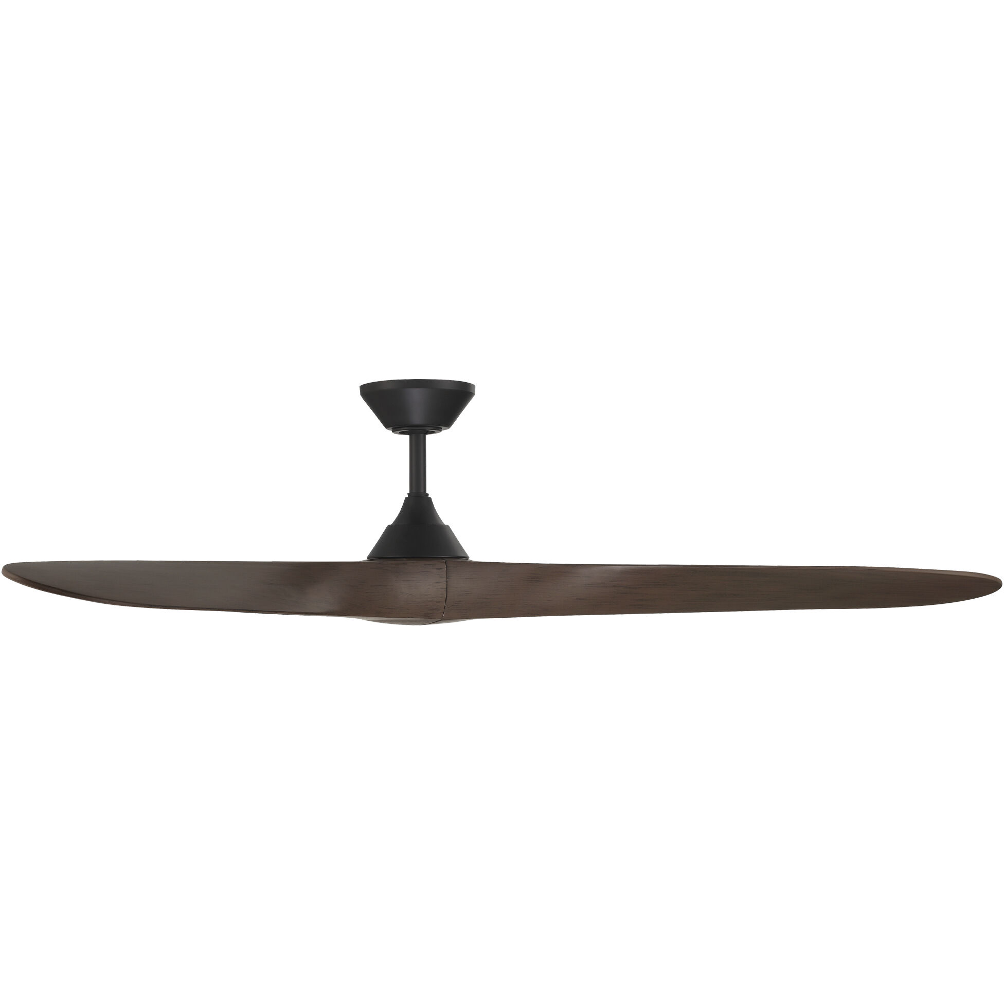 Malibu 70 inch Matte Black Dark Walnut with Dark Walnut Blades Downrod Ceiling Fans in Matte Black/Dark Walnut, Smart Fan