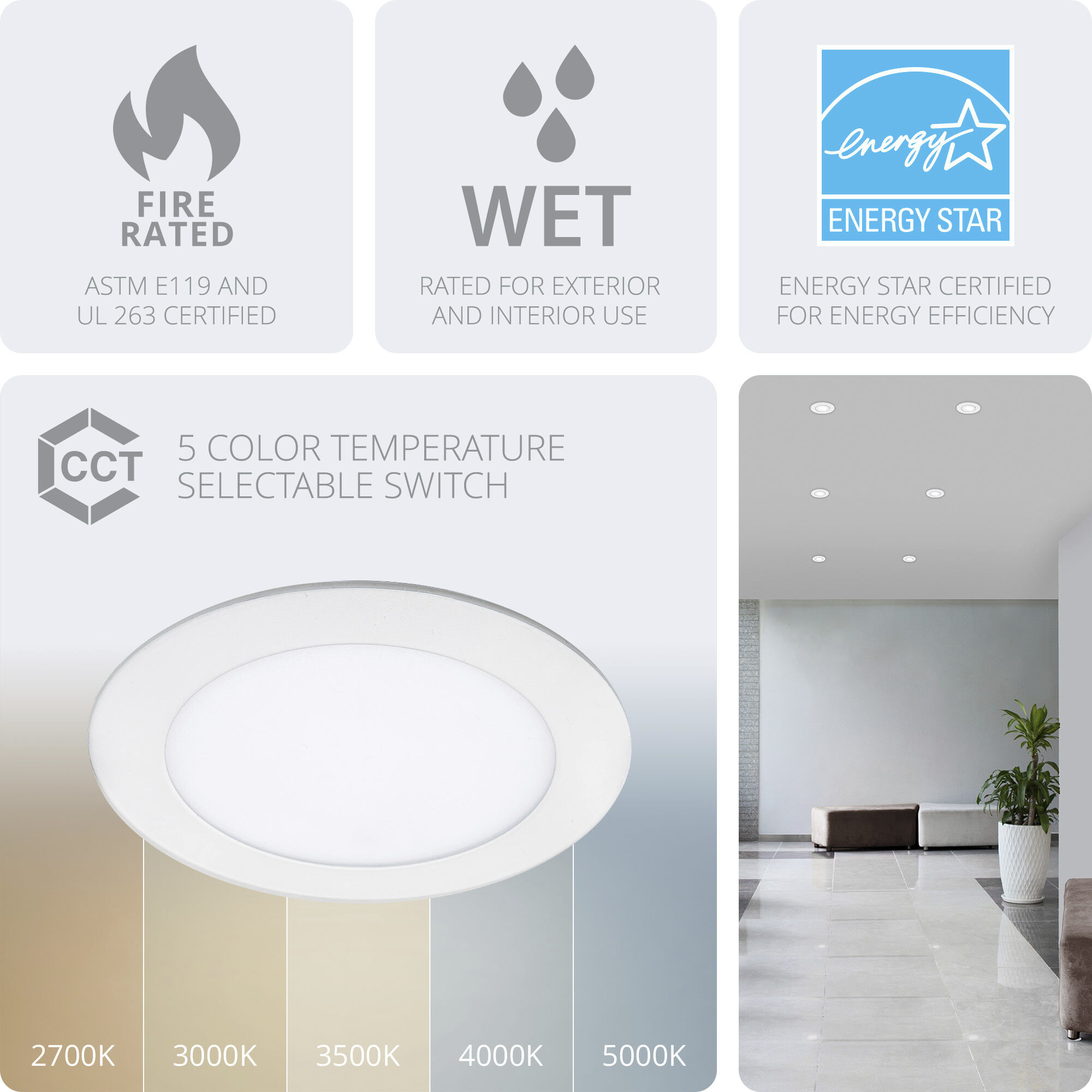 WAC Lighting R6ERDR-W9CS-FWT Lotos LED White Recessed Kit