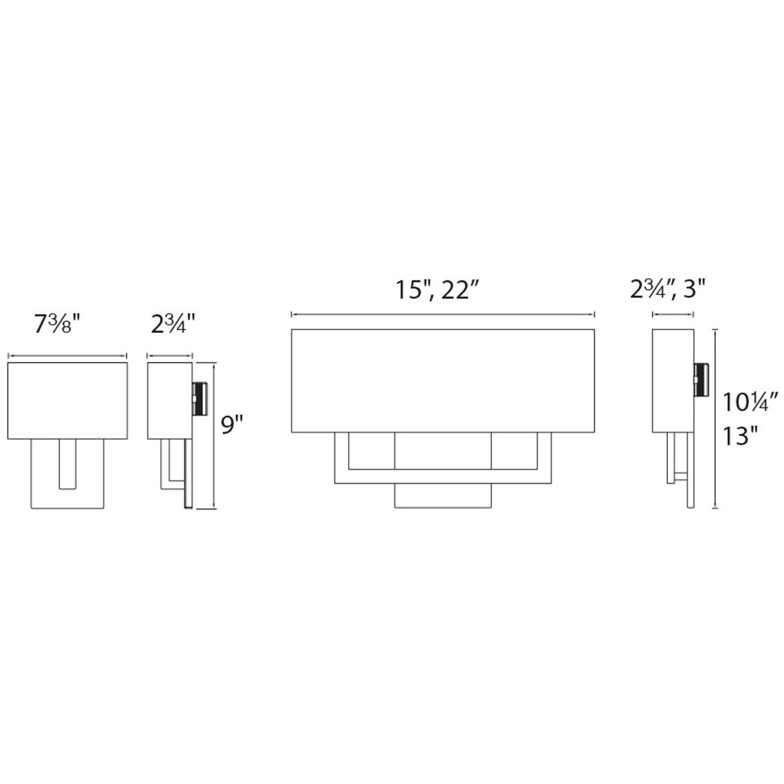 Manhattan Wall Sconce Wall Light in Black, dweLED