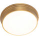 York LED 12 inch Aged Brass Flush Mount Ceiling Light, dweLED