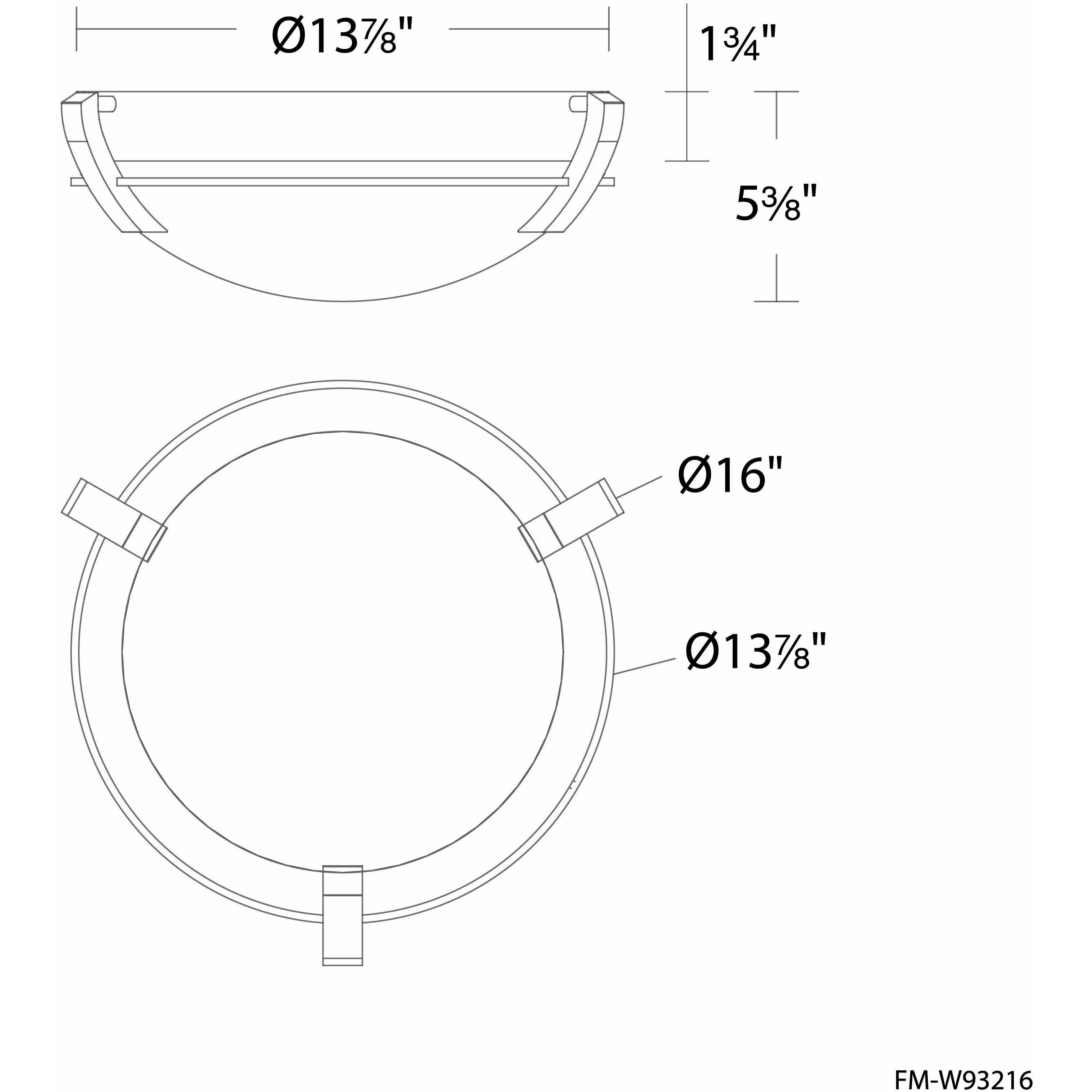 Bradbury 1 Light 16 inch Black Flush Mount Ceiling Light, dweLED