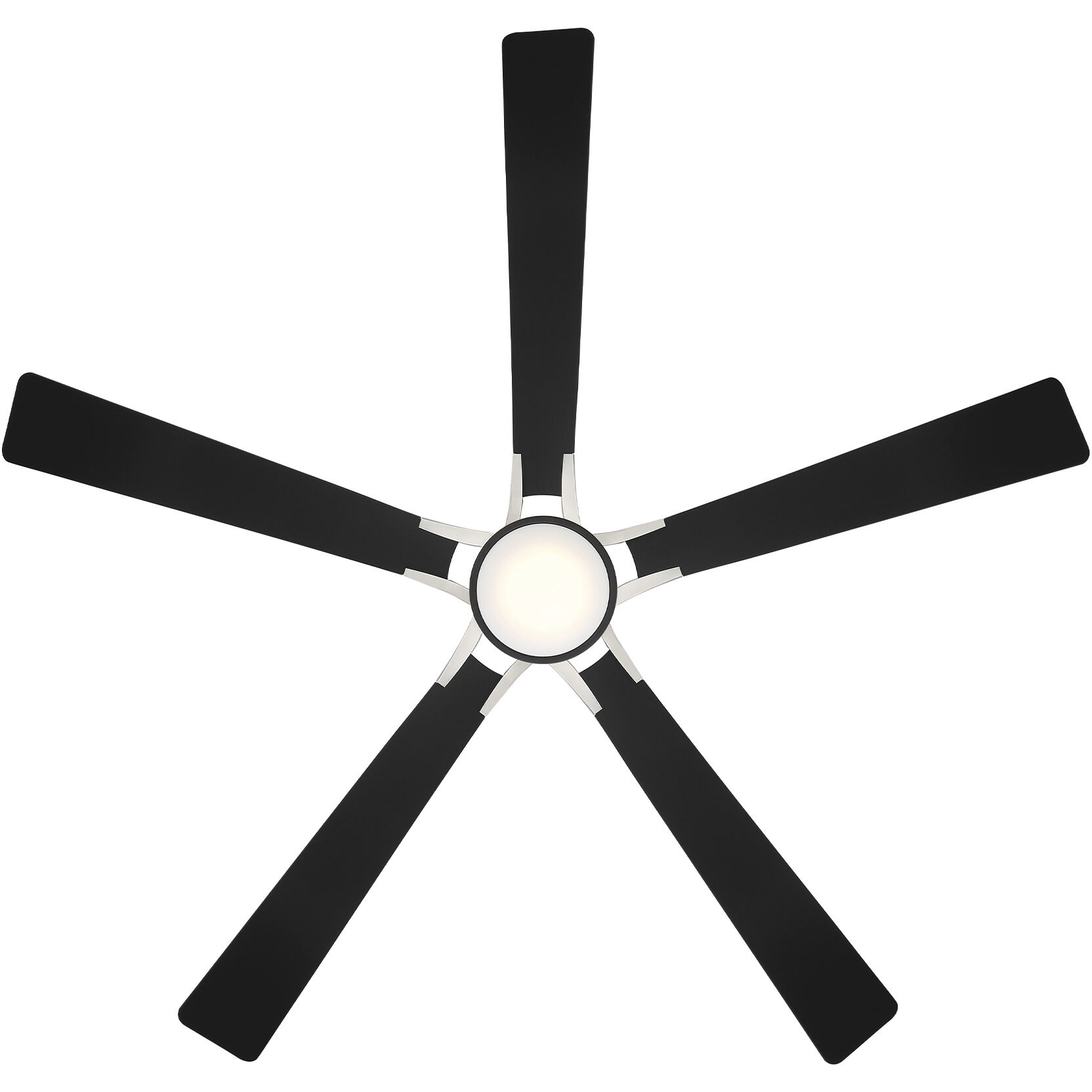 Rotary 65 inch Matte Black Brushed Nickel with Matte Black Blades Downrod Ceiling Fans in Brushed Nickel Matte Black