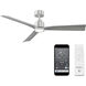 Clean 52 inch Brushed Aluminum Downrod Ceiling Fans, Smart Fan