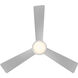 Hug 52 inch Brushed Nickel with Titanium Silver Blades Flush Mount Ceiling Fan