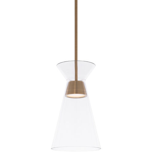 Chandra LED 8 inch Aged Brass Mini-Pendant Ceiling Light, dweLED
