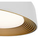 Gaston LED 17.8 inch White Gold Flush Mount Ceiling Light in White/Gold, dweLED