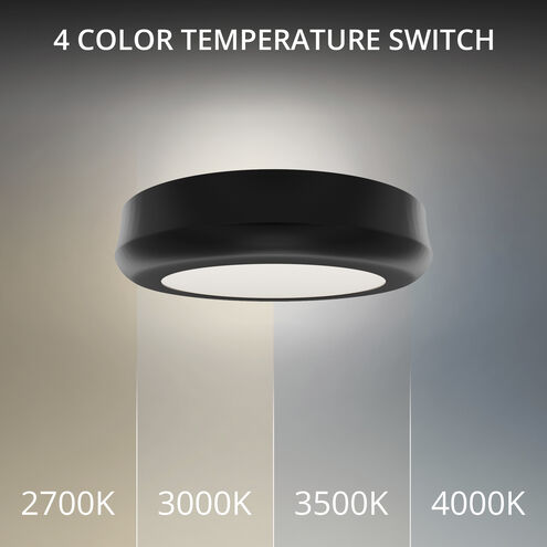 Parthenon LED 5 inch Black Flush Mount Ceiling Light in 4000K, dweLED