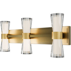 Hourglass LED 24 inch Aged Brass Bath Vanity & Wall Light in 2700K, dweLED