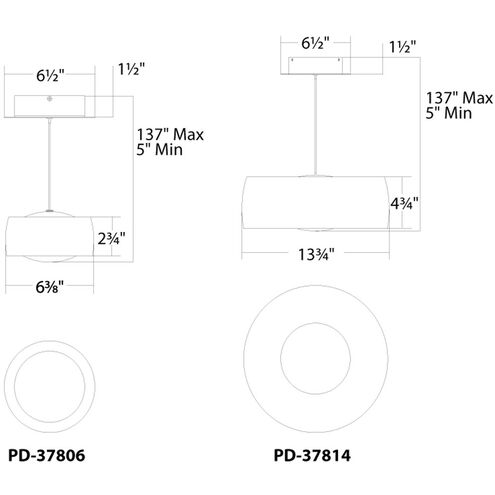 Tic Toc LED 6.38 inch Brushed Aluminum Pendant Ceiling Light, dweLED