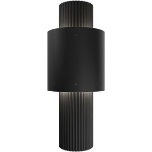 Piston LED 14 inch Black Outdoor Wall Light in 2700K, dweLED
